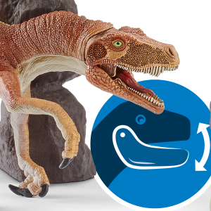 Dinosauriesats med grotta