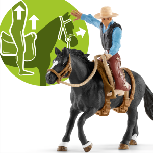 ”Saddle bronc riding” med cowboy