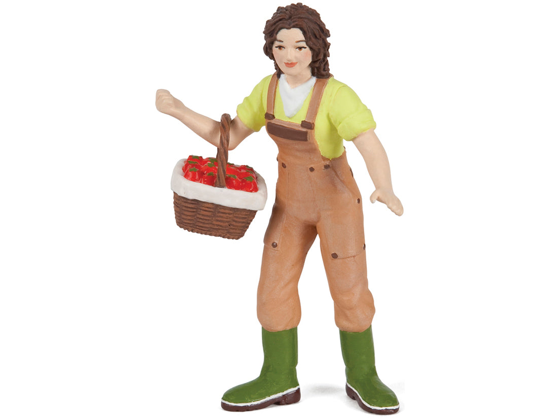 Bonde kvinna med korg