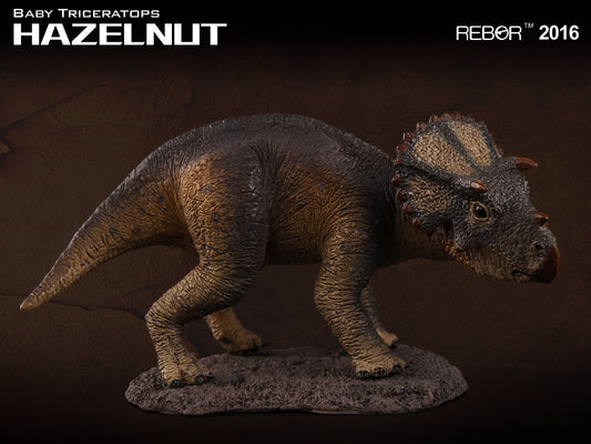 REBOR 1:35 Baby Triceratops Museum Class Replica Hazelnut