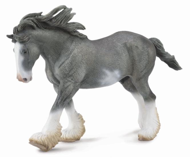 CollectA - Clydesdale hingst, svart sabino skimmel