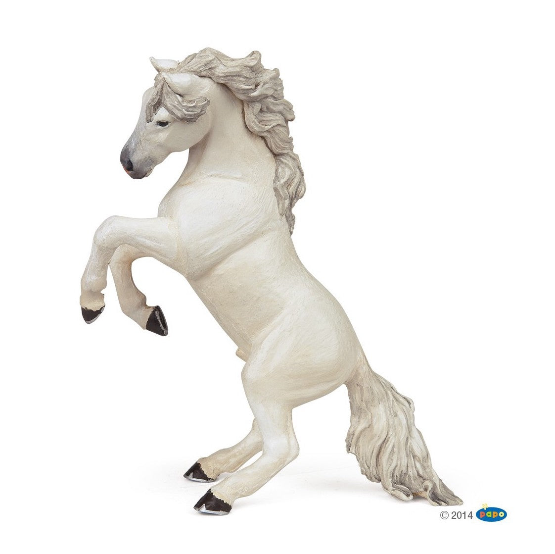 Papo - Stegrande häst vit, hingst