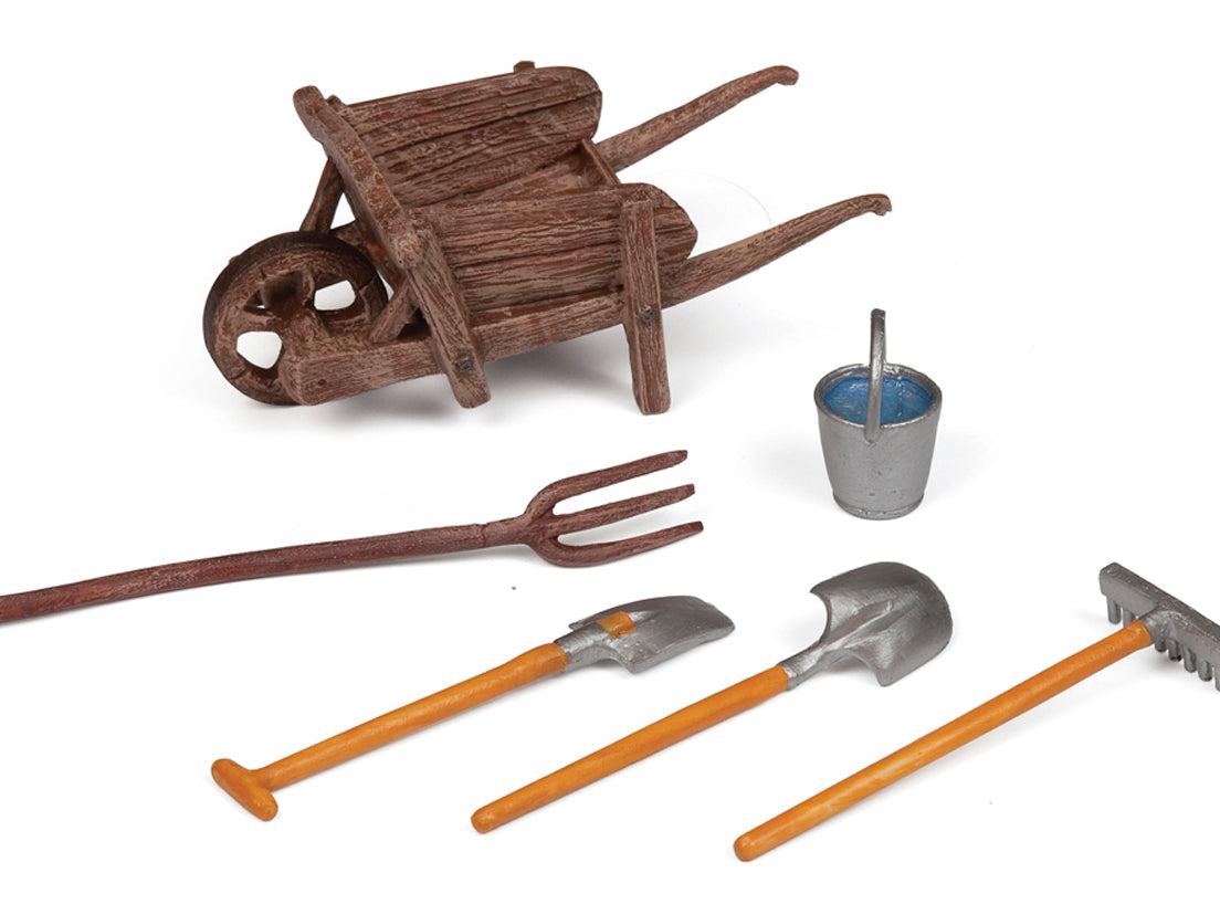 Papo - Skottkärra med Redskap