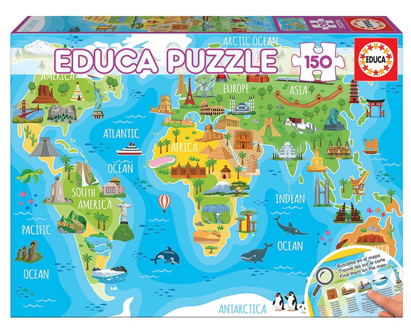 World Map Animals 150 Educa®