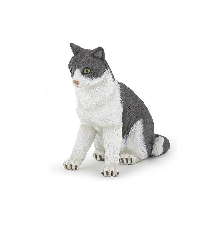 Papo - Katt gråvit sittande