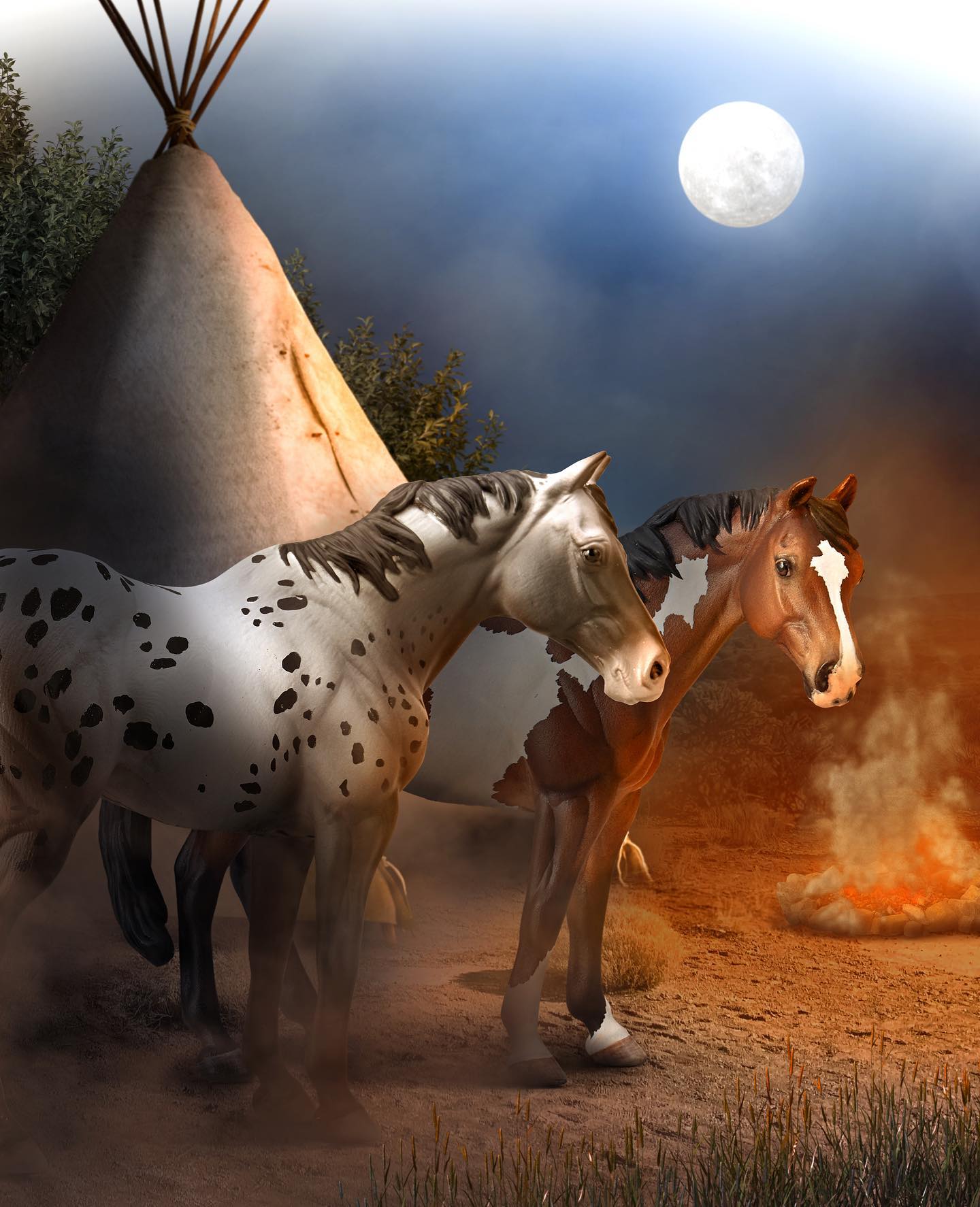 CollectA - Appaloosa hingst, brun Overo