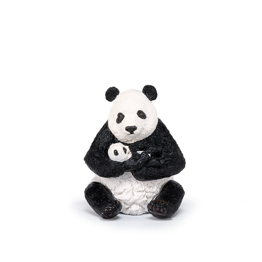 Papo - Panda med unge sittande