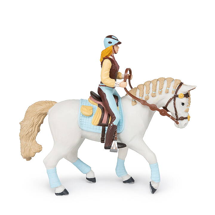 Papo - Häst med sadel blått schabrak