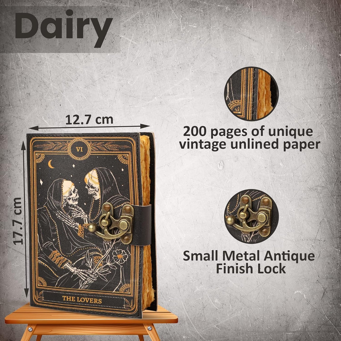 JMH - Grimoire, Läder Journal & Deckle Edge Papper