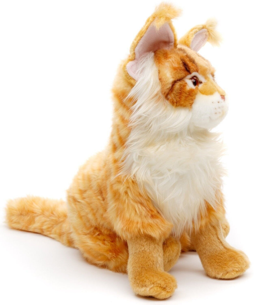 Uni Toys - Maine coon katt, sittande (orange-brun) Gosedjur