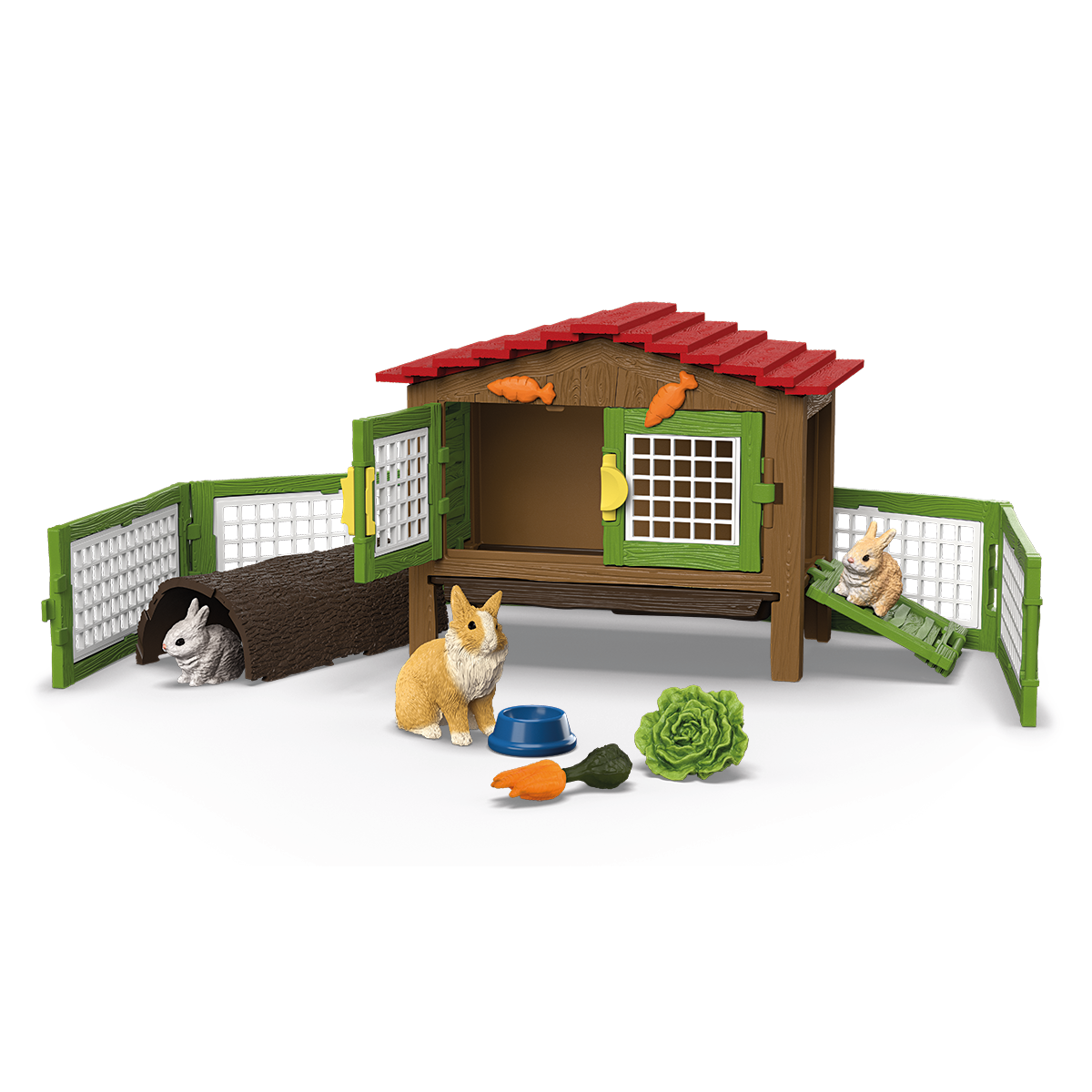 Schleich - Kaninbur med 3 kaniner