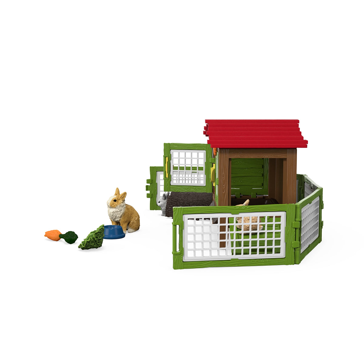 Schleich - Kaninbur med 3 kaniner