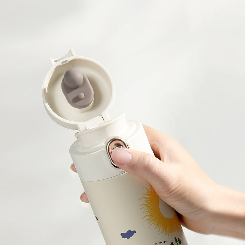 MOOMIN - Moomin Thermos bottle / Vacuum Cup 420 ml - White/Green