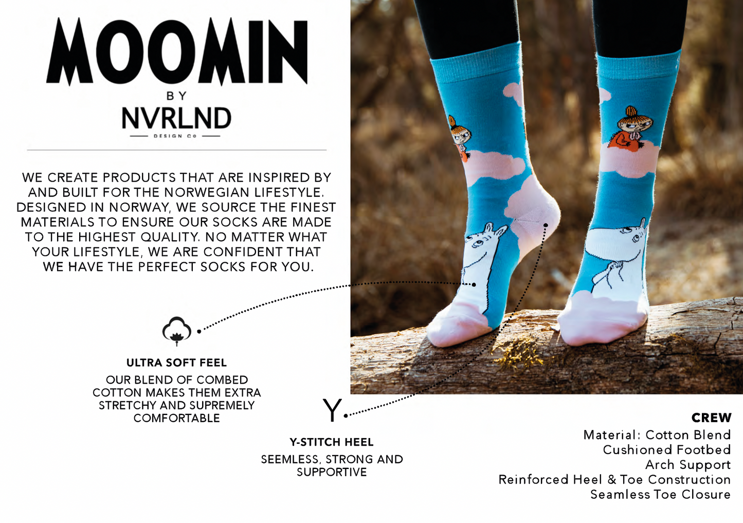 MOOMIN - Snusmumriken Randig Muminstrumpor - Vuxenstorlek