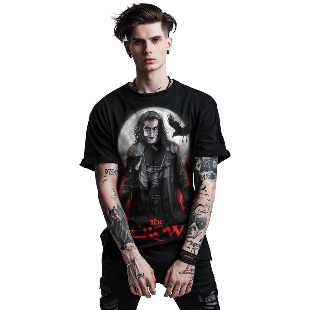 THE CROW - BLOOD MOON - Front Print T-Shirt Svart