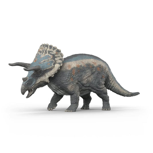 Schleich Triceratops figur med tre horn och nacksköld, realistisk modell av växtätande dinosaurie.