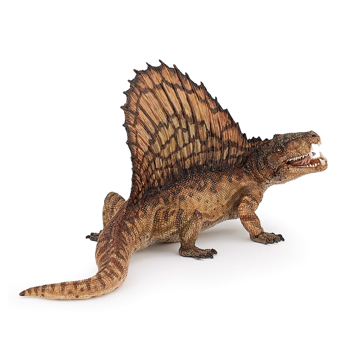 Papo Dimetrodon handmålad urtidsfigur med ryggsegel, detaljrik modell i PVC, 16,5 cm lång, för barn från 3 år.