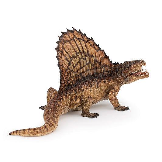 Papo Dimetrodon handmålad urtidsfigur med ryggsegel, detaljrik modell i PVC, 16,5 cm lång, för barn från 3 år.