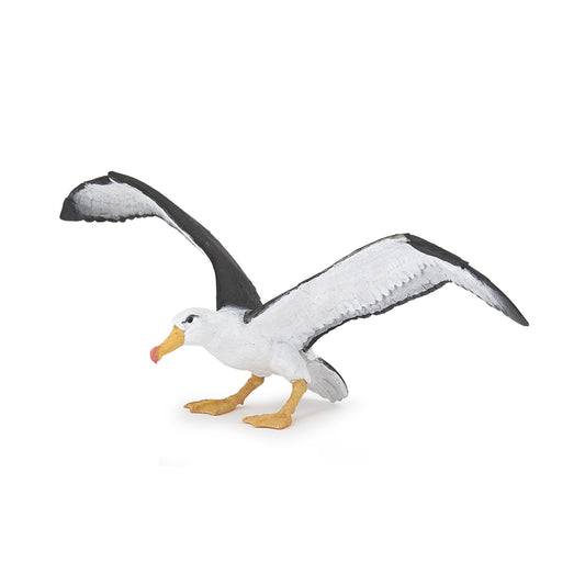 Papo albatross figur med utbredda vingar, handmålad och realistisk modell av havsfågel.