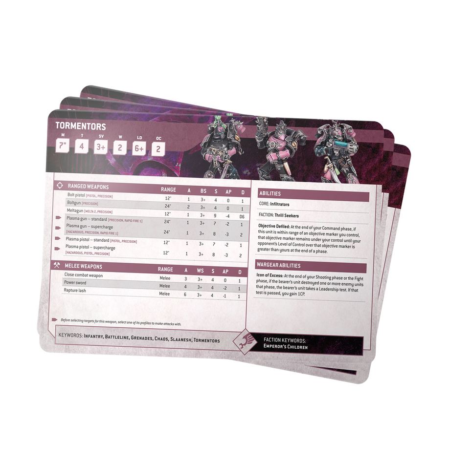 Warhammer: 40,000 - Datasheet Cards: Emperor's Children