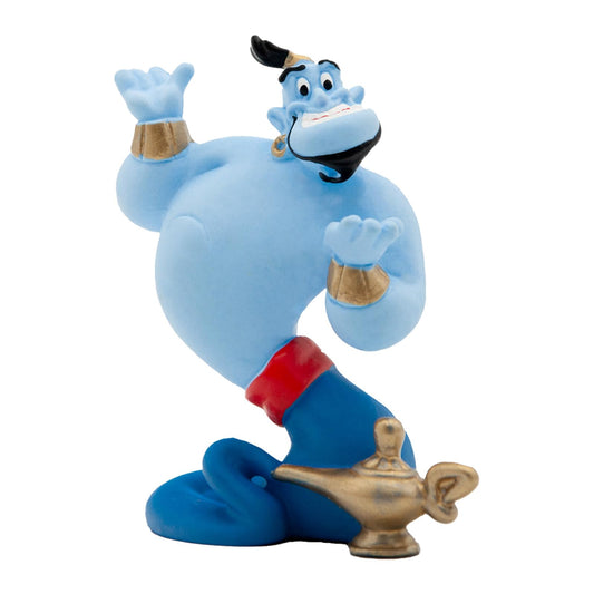 Bullyland Anden (Genie) från Disney Aladdin, handmålad blå figur med detaljrik design och ca 8 cm hög.