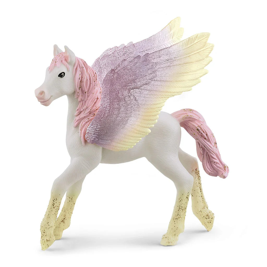 Schleich Soluppgångens Pegasusföl – handmålad magisk Pegasus i pastellfärger från BAYALA-serien.