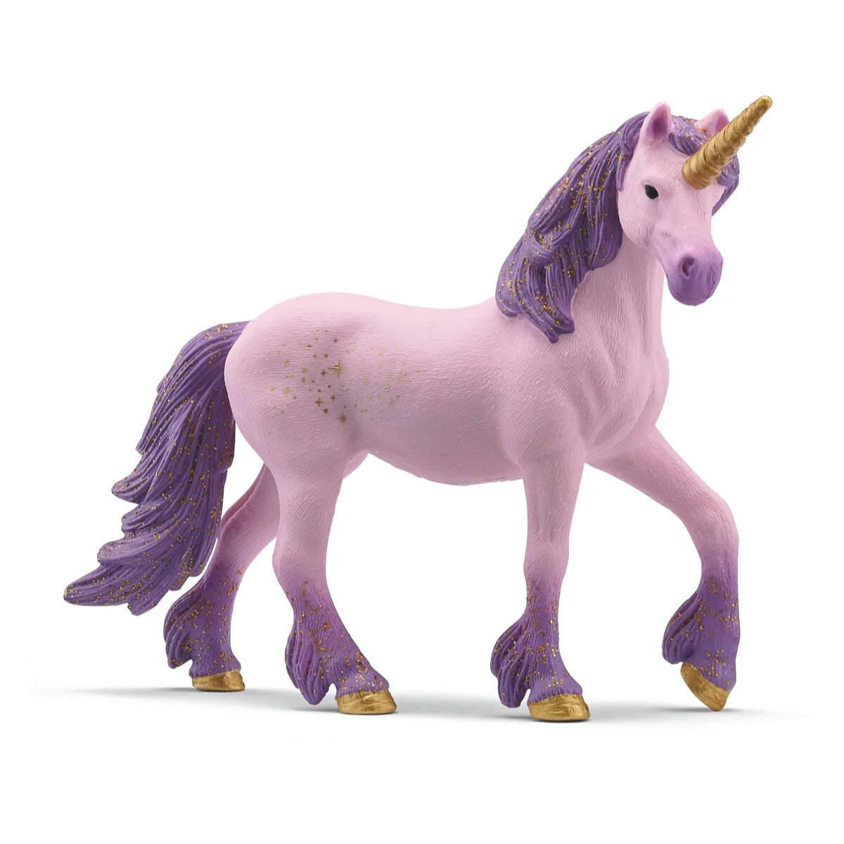 Schleich Enhörningssto Seraphina med rosa päls, skimrande lila man, gulddetaljer och handmålade detaljer från BAYALA®.