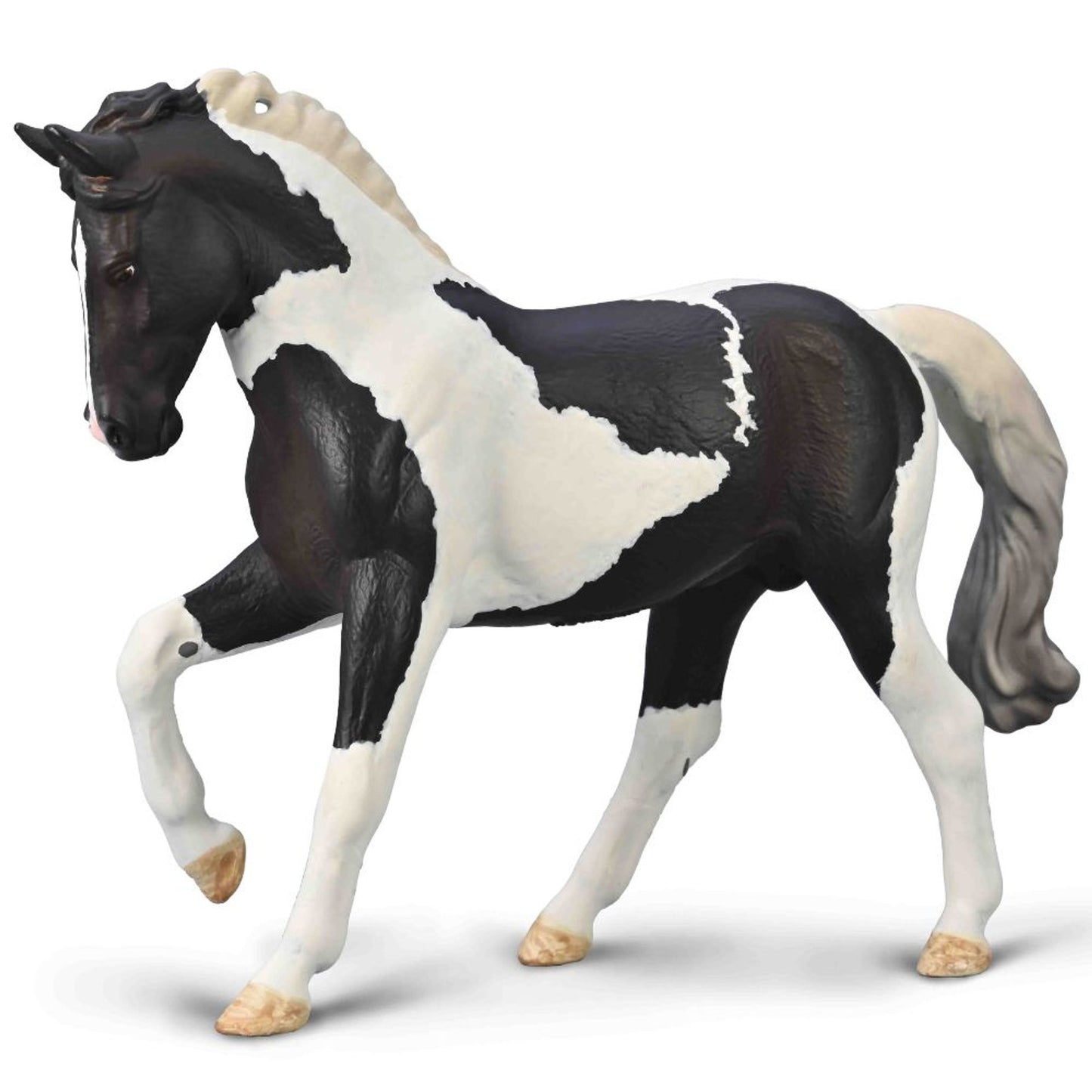 CollectA - Varmblodshäst hingst svart skäck (Black Tobiano)