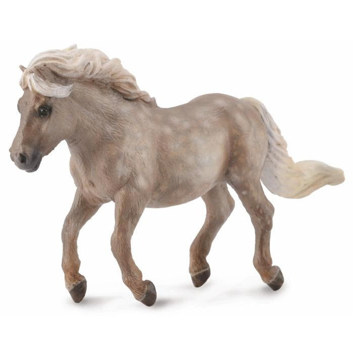 "CollectA Shetlandsponny silver dapple – handmålad ponny med skimrande päls"