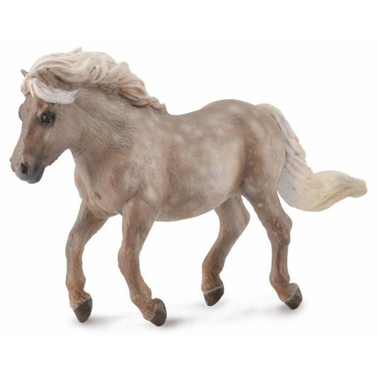 "CollectA Shetlandsponny silver dapple – handmålad ponny med skimrande päls"