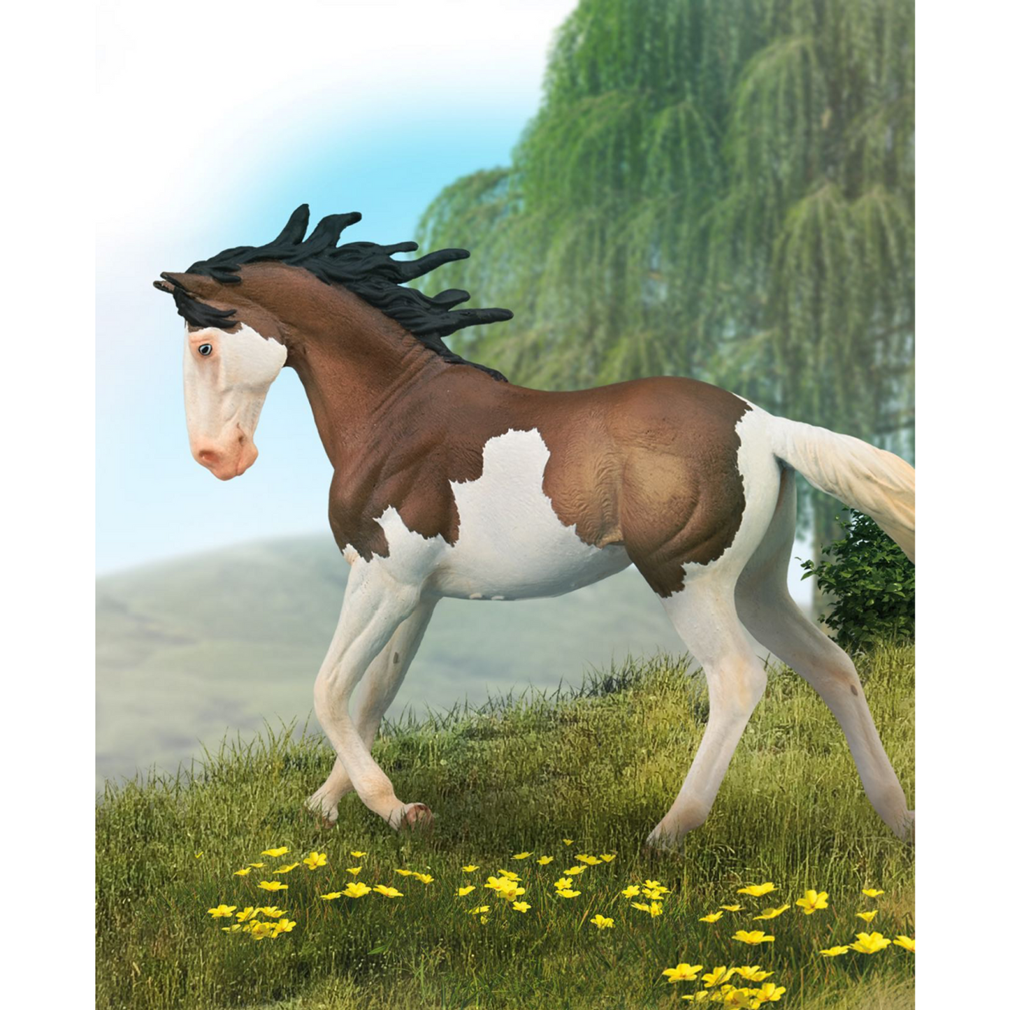 CollectA - Mustang sto brunskäck med splash-overo-mönster (Bay Splash Overo)