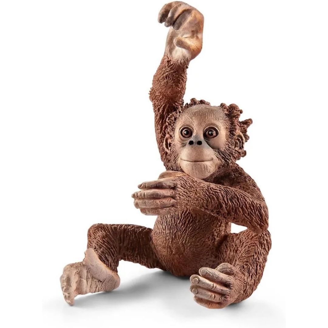 Schleich Orangutangunge (14776), handmålad figur med orangebrun päls och långa armar, realistisk modell av en ung orangutang.