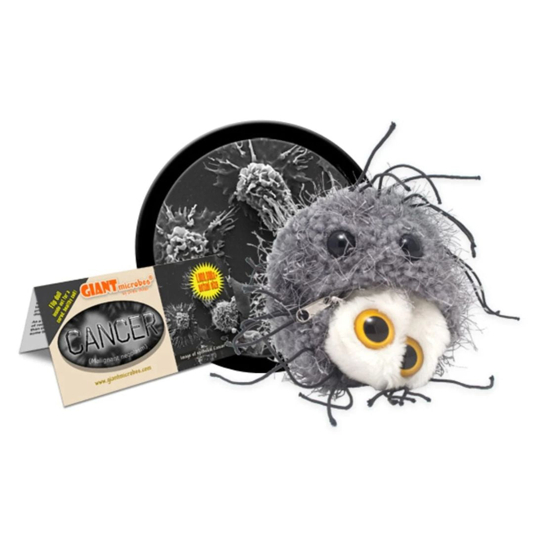 GIANTmicrobes cancer plysch, mjuk modell av cancercell som pedagogiskt illustrerar sjukdom och biologi.