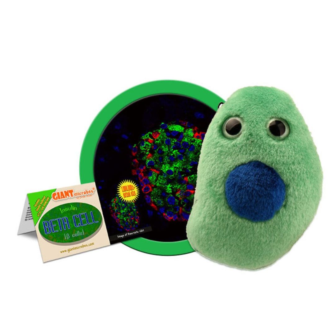 GIANTmicrobes betacell plysch med insulinmolekyl i ficka, pedagogisk modell av bukspottkörtelns celler.