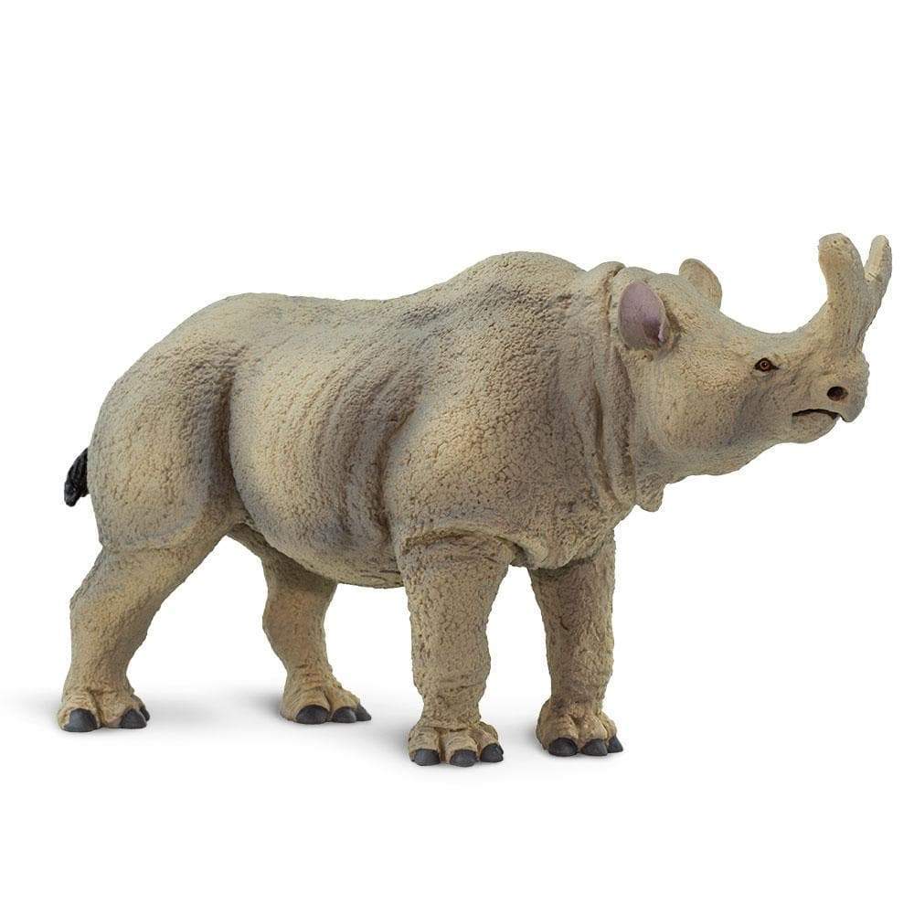 Safari Ltd Megacerops med kraftig kropp, kluvet noshorn och detaljerad hudstruktur, handmålad figur från Wild Safari® Prehistoric World Collection.