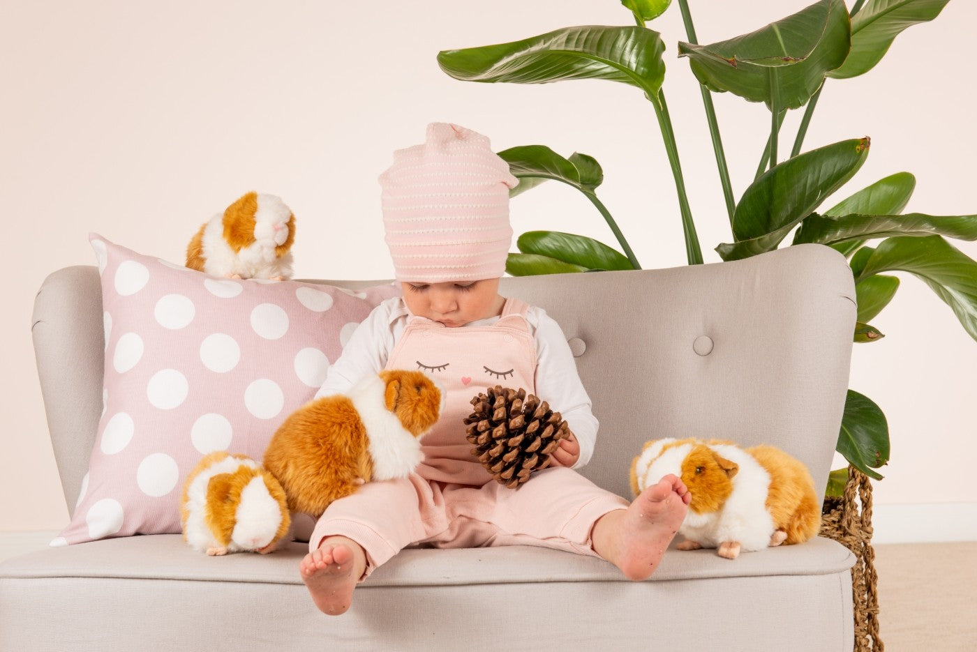 Hermann Teddy - Marsvin Guld/Vit Gosedjur