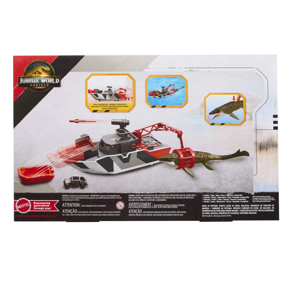 Jurassic World Rebirth - Mosasaurus Rescue Action Boat