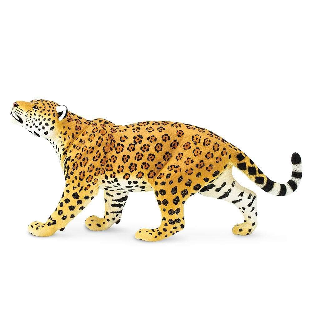 Safari Ltd stor jaguar med naturtrogen gul päls och svarta rosetter, handmålad figur från Wild Safari® Wildlife-kollektionen.