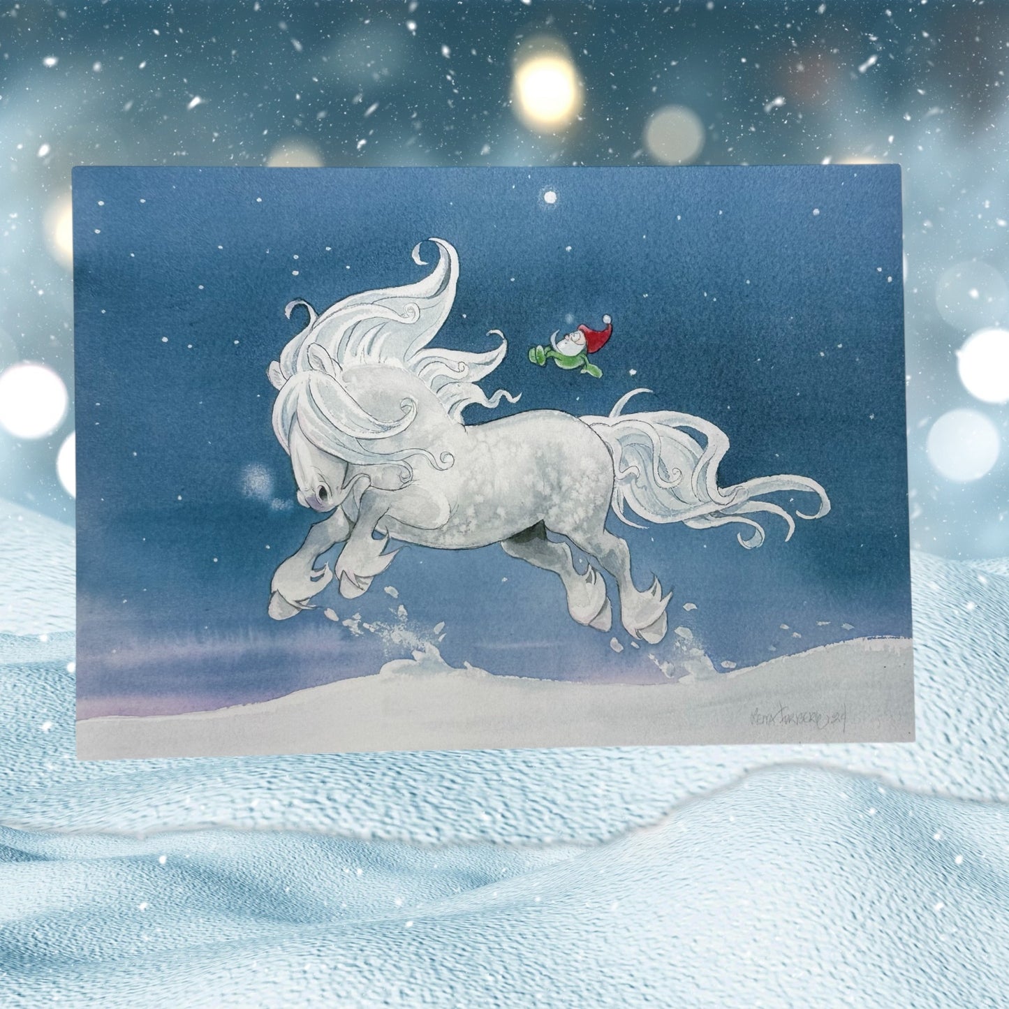 Lena Furberg - Snögalopp Julkort A5