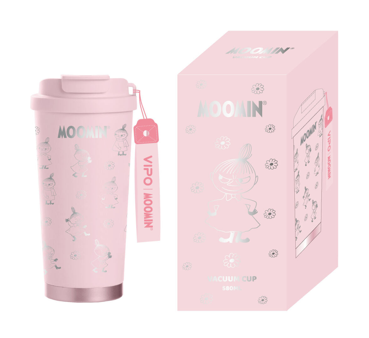 MOOMIN - Mumin Take Away Mugg / Vacuum Cup 580 ml - Lilla My Rosa/Silver