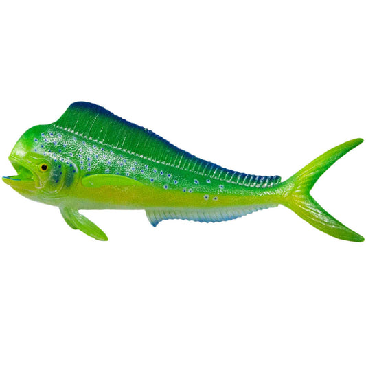 Safari Ltd Guldmakrill (Mahi-Mahi) med skimrande blå, gröna och gula färger, handmålad figur från Incredible Creatures® Collection.