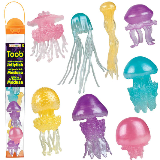 Safari Ltd Maneter Självlysande TOOB® med åtta handmålade manetfigurer som lyser i mörkret från Safari Ltd TOOB® Collection.