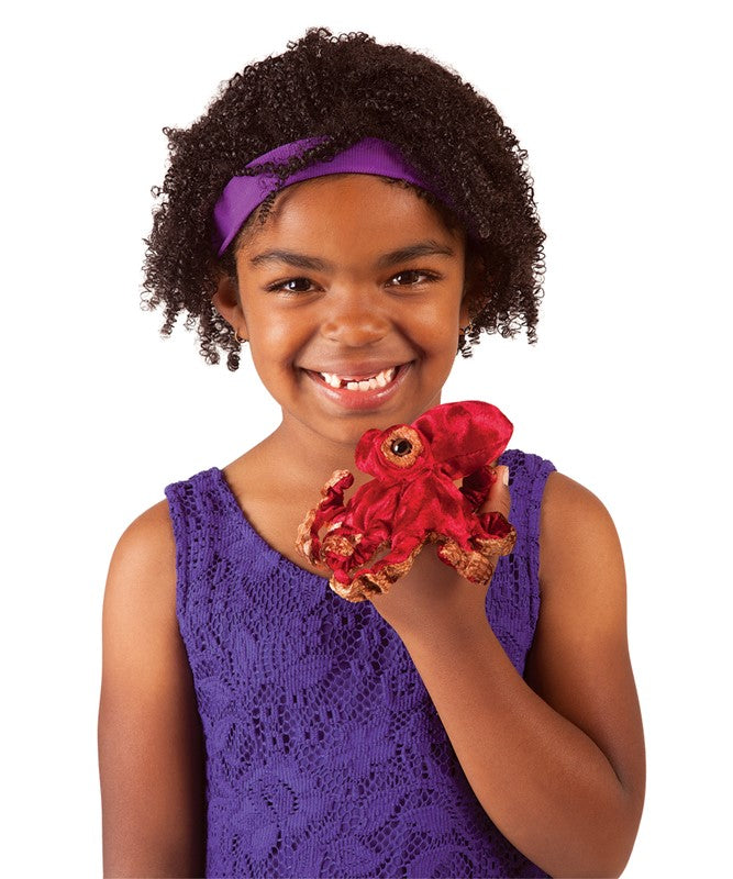 Folkmanis® Puppets - Mini Röd Bläckfisk Fingerdocka