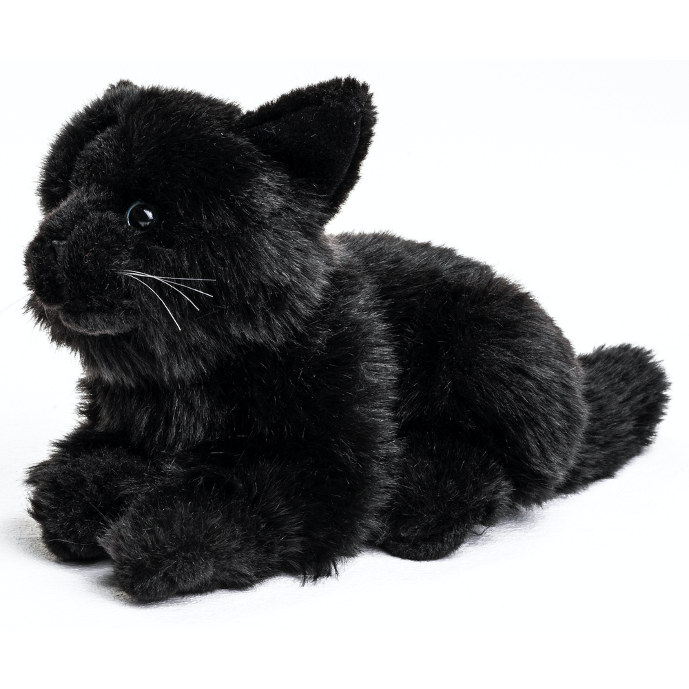 Uni Toys - Katt Svart (Liggande) Gosedjur