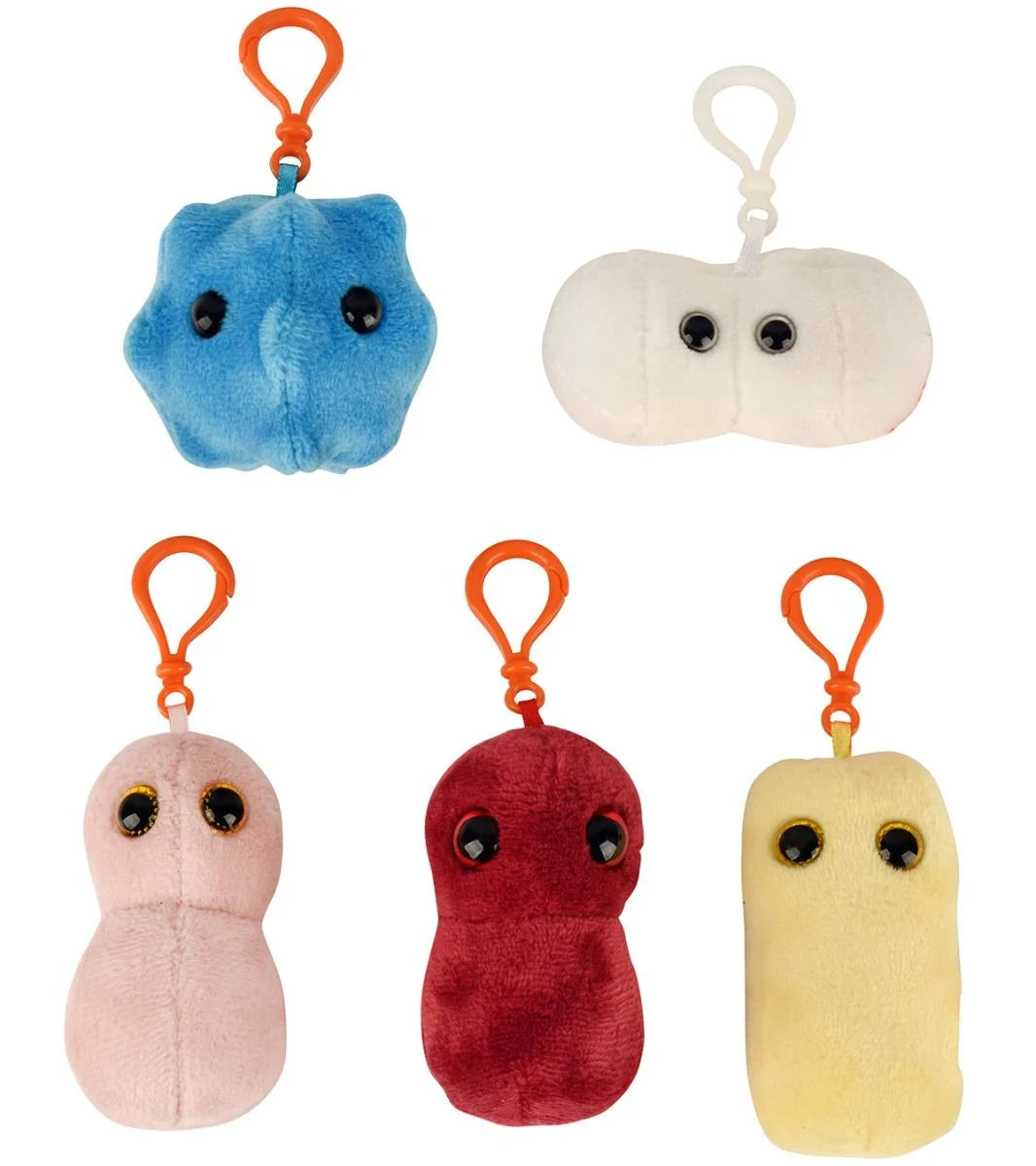 GIANTmicrobes Sick Day presentbox med fem färgglada mikrobgosedjur som representerar förkylning, hosta, öronvärk, halsont och karies.