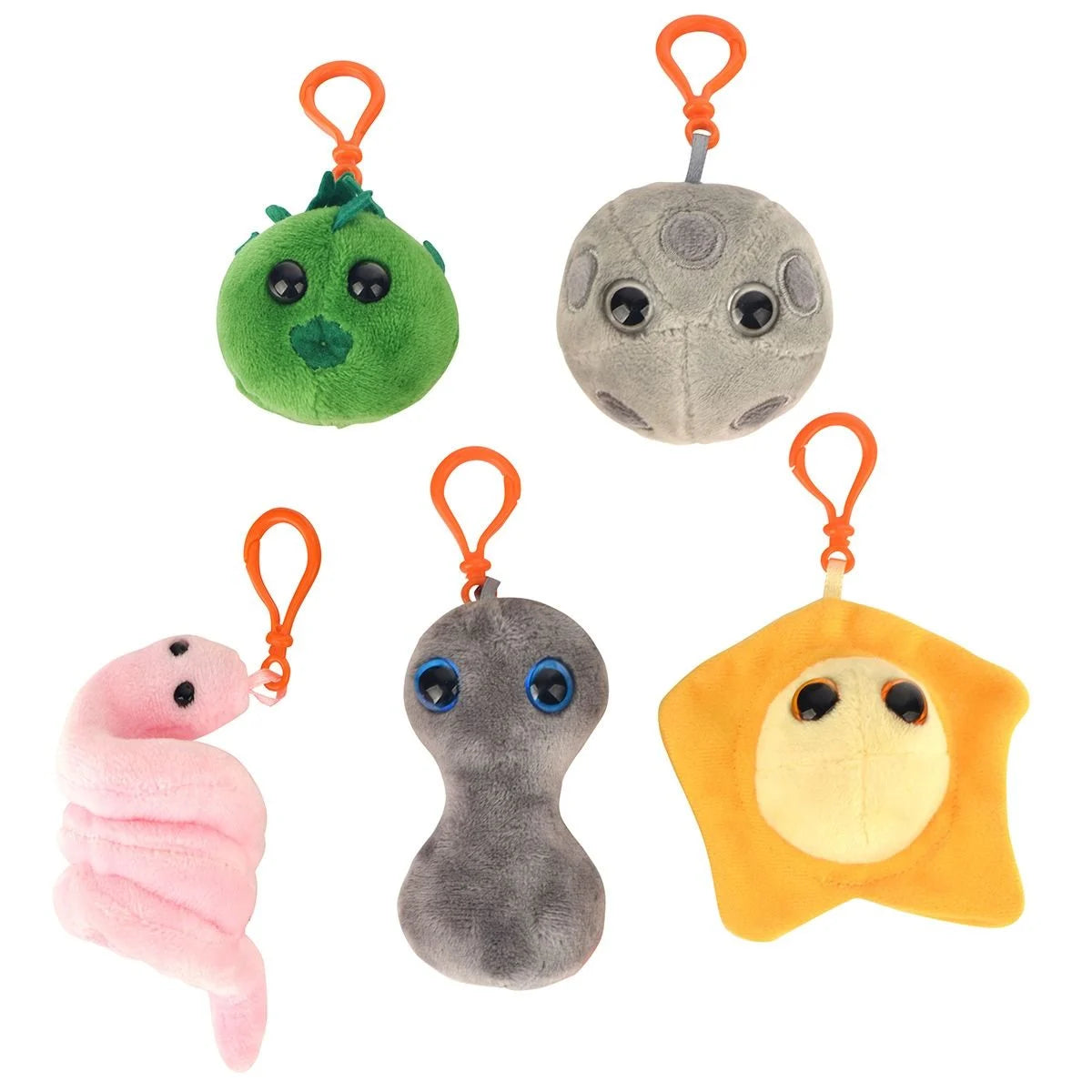 GIANTmicrobes Tainted Love presentbox med fem färgglada mikrobgosedjur som representerar herpes, klamydia, gonorré, HPV och syfilis.