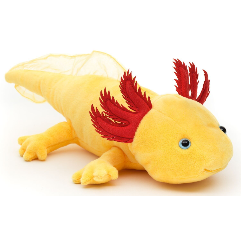 Uni Toys - Axolotl (gul med blå ögon) Gosedjur